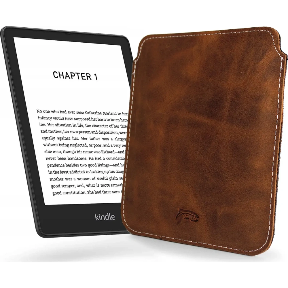 Wholesale LURESKO MASTER S leather case for ebook 162x113x9mm (vintage brown with white thread) - LUR68 - {ean13} - Hurt
