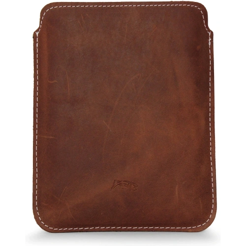 Skórzane etui LURESKO MASTER S na ebook 162x113x9mm (brąz vintage  biała nić)