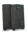 LURESKO SOFIJA XXXL leather case universal with strap closure (gray vintage white thread)