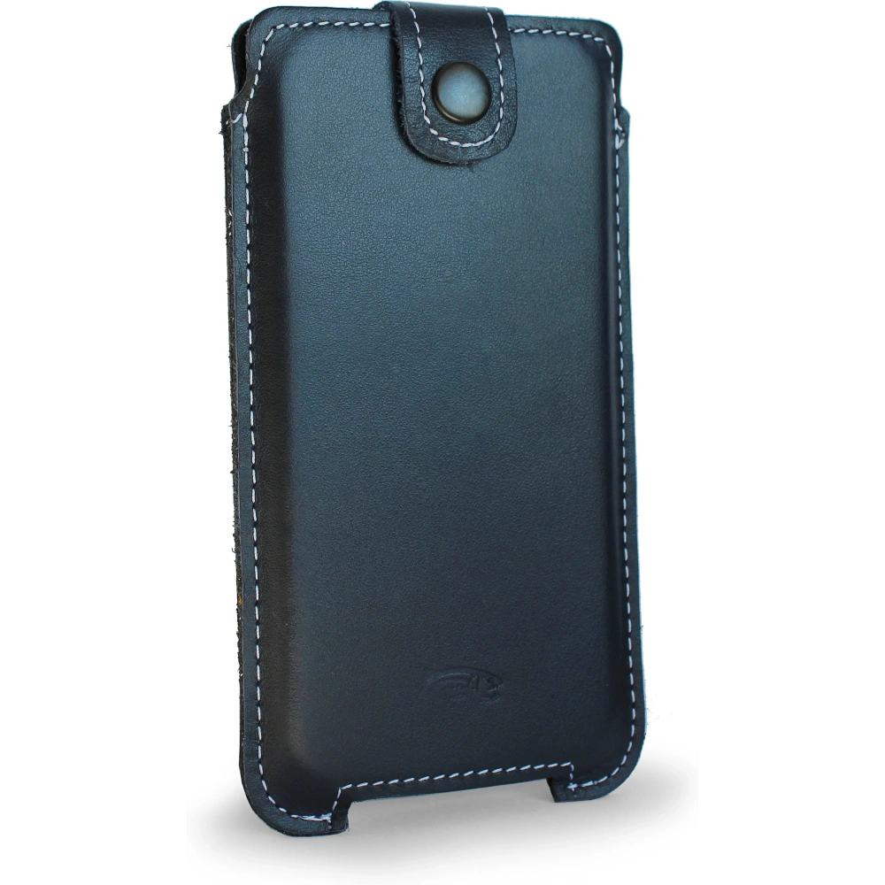 Wholesale LURESKO SOFIJA XXXL leather case universal with strap closure (smooth navy blue with white thread) - LUR72 - {ean13} - Hurt