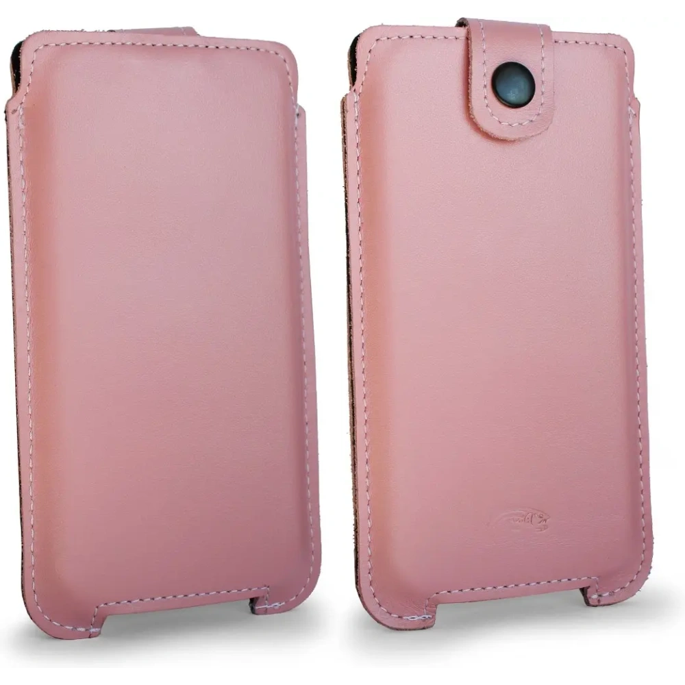 Wholesale LURESKO SOFIJA XXXL leather case universal with a strap (smooth pink with white thread) - LUR71 - {ean13} - Hurt