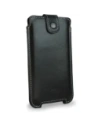 Wholesale LURESKO SOFIJA XXXL leather case universal with a strap closure (black smooth with white thread) - LUR74 - {ean13} - Hurt