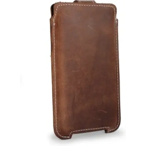 Wholesale LURESKO SOFIJA XXXL leather case universal with a strap closure (vintage brown with white thread) - LUR75 - {ean13} - Hurt