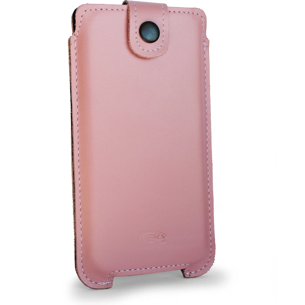 Wholesale LURESKO SOFIJA XXL leather case universal with strap closure (smooth pink with white thread) - LUR77 - {ean13} - Hurt