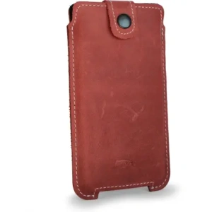 Wholesale LURESKO SOFIJA XXL leather case universal with strap closure (red vintage white thread) - LUR79 - {ean13} - Hurt