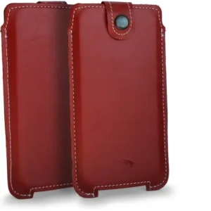 Wholesale LURESKO SOFIJA XXL leather case universal with a strap (red smooth with white thread) - LUR80 - {ean13} - Hurt