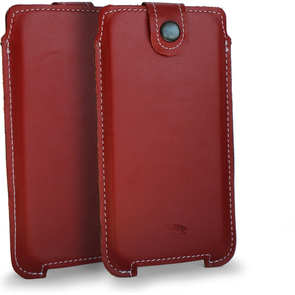 Wholesale LURESKO SOFIJA XXL leather case universal with a strap (red smooth with white thread) - LUR80 - {ean13} - Hurt