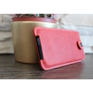Wholesale LURESKO SOFIJA XXL leather case universal with a strap (red smooth with white thread) - LUR80 - {ean13} - Hurt