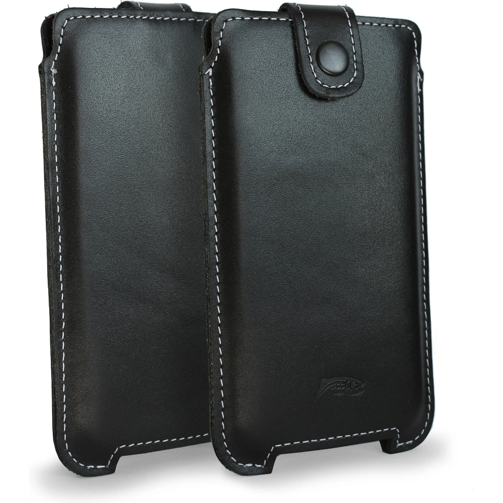 Hurtownia GSM - LURESKO SOFIJA XXL Ledertasche universal mit Riemenverschluss (schwarz glatt mit weißem Faden) - LUR81 - {ean13} - Hurt