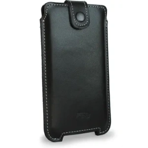 Wholesale LURESKO SOFIJA XXL leather case universal with strap closure (black smooth with white thread) - LUR81 - {ean13} - Hurt
