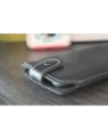 Hurtownia GSM - Husa din piele LURESKO SOFIJA XXL universală cu închidere prin curea (neagră netedă cu fir alb) - LUR81 - {ean13} - Hurt