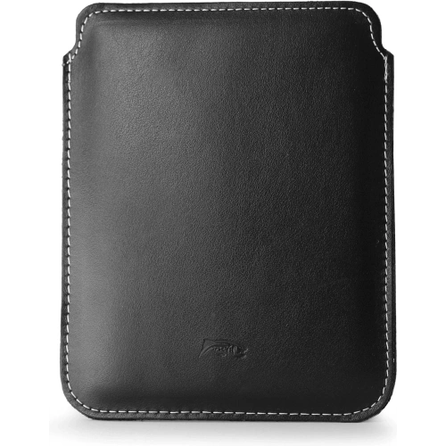 Skórzane etui LURESKO MASTER L na ebook 198x139x9mm (czarny gładki biała nić) (INK)