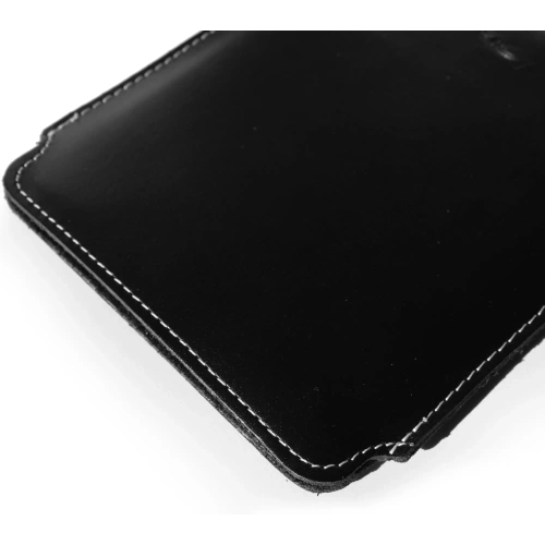 Skórzane etui LURESKO MASTER L na ebook 198x139x9mm (czarny gładki biała nić) (INK)
