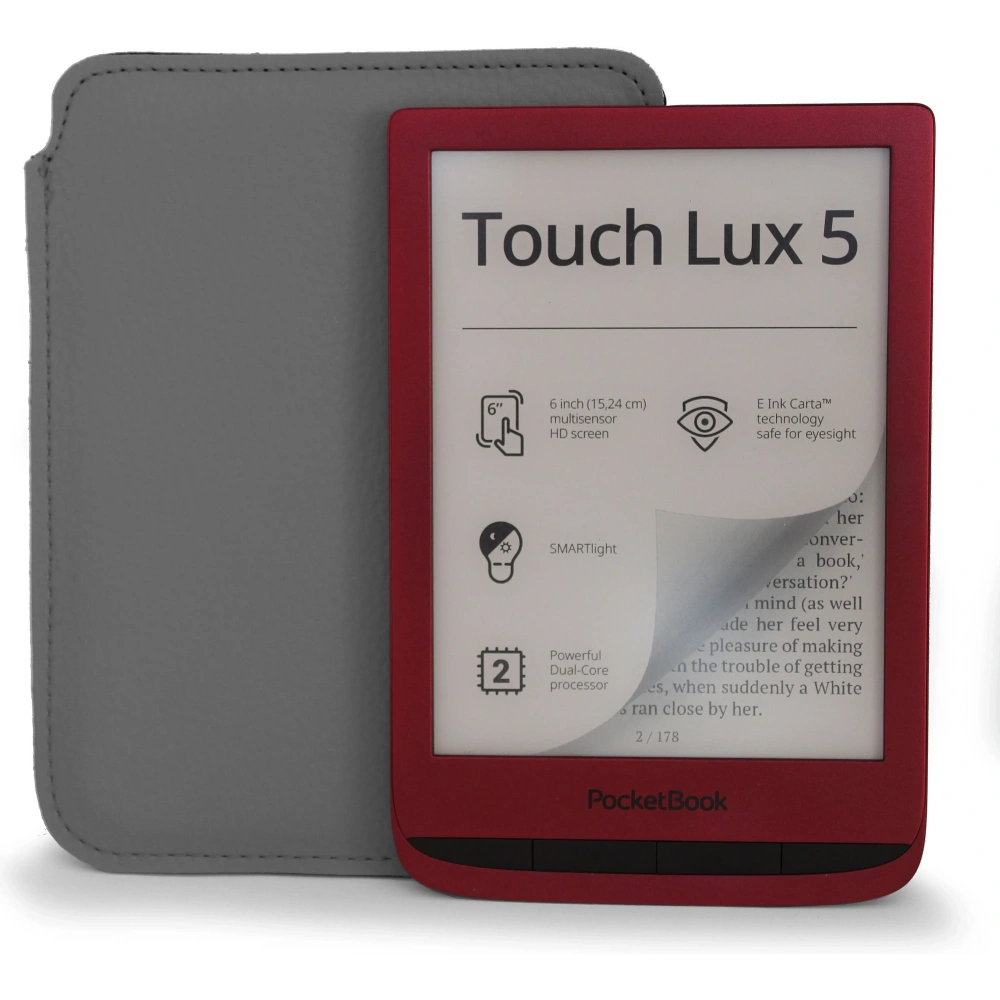 Wholesale LURESKO leather sleeve for ebook 162x113x9mm (gray) - LUR86 - {ean13} - Hurt