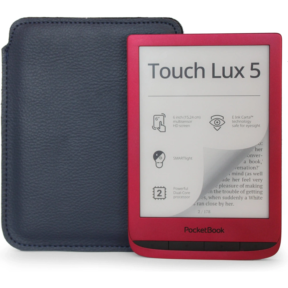 Wholesale LURESKO leather slip case for ebook 162x113x9mm (navy blue) - LUR87 - {ean13} - Hurt