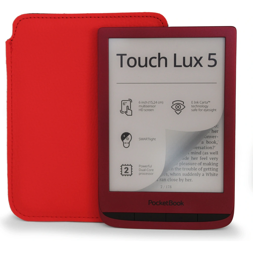 Wholesale LURESKO leather slipcase for ebook 162x113x9mm (red) - LUR88 - {ean13} - Hurt