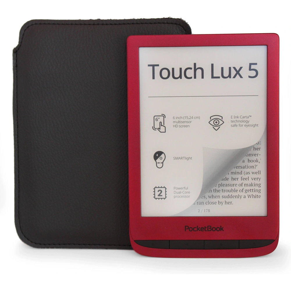 Hurtownia GSM - Skórzane etui wsuwane LURESKO na ebook 162x113x9mm (czarny) - LUR89 - {ean13} - Hurt