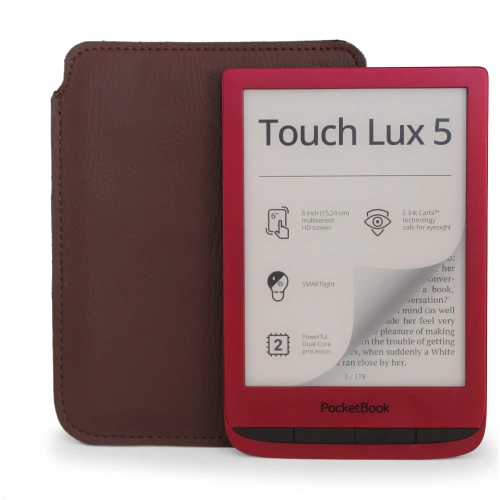 Skórzane etui wsuwane LURESKO na ebook 162x113x9mm (brązowy)