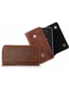 Wholesale LURESKO SUNNE XL leather holster for belt 165x82x12 (flat magnet) (vintage brown white thread) - LUR97 - {ean13} - Hurt