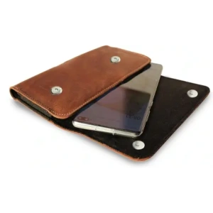 Wholesale LURESKO SUNNE XL leather holster for belt 165x82x12 (flat magnet) (vintage brown white thread) - LUR97 - {ean13} - Hurt