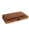 Wholesale LURESKO SUNNE XL leather holster for belt 165x82x12 (flat magnet) (vintage brown white thread) - LUR97 - {ean13} - Hurt
