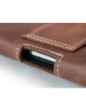 Wholesale LURESKO SUNNE XL leather holster for belt 165x82x12 (flat magnet) (vintage brown white thread) - LUR97 - {ean13} - Hurt