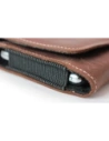 Wholesale LURESKO SUNNE XL leather holster for belt 165x82x12 (flat magnet) (vintage brown white thread) - LUR97 - {ean13} - Hurt