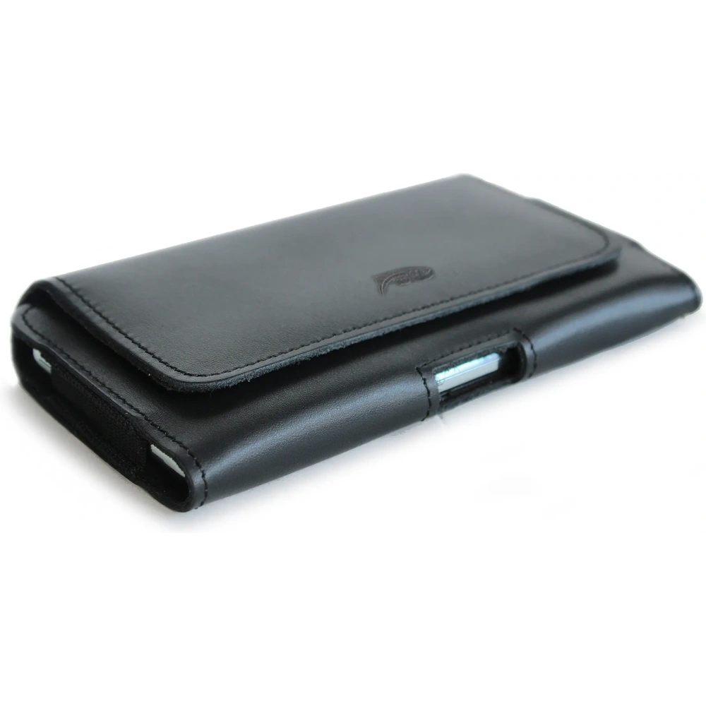 Hurtownia GSM - LURESKO SUNNE XXL Lederholster für Gürtel 170x85x12 (flacher Magnet) (schwarz glattes Material mit schwarzem Faden) - LUR98 - {ean13} - Hurt