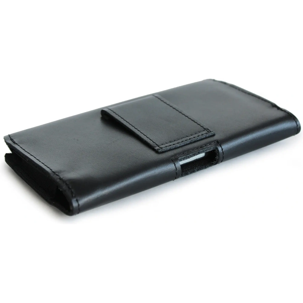 Wholesale LURESKO SUNNE XXL leather holster for belt 170x85x12 (flat magnet) (black smooth black thread) - LUR98 - {ean13} - Hurt