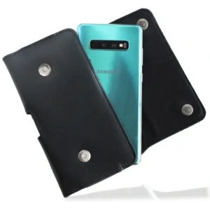 Hurtownia GSM - LURESKO SUNNE XXL kožené pouzdro na opasek 170x85x12 (plochý magnet) (černé hladké s černou nití) - LUR98 - {ean13} - Hurt
