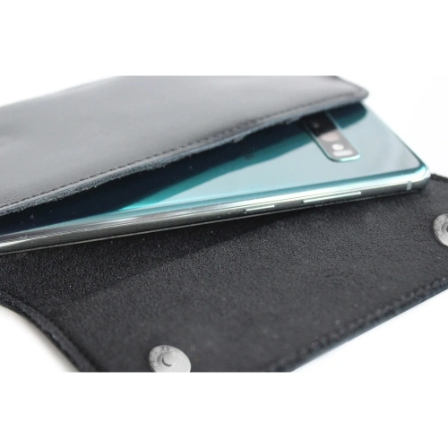 Skórzana kabura LURESKO SUNNE XXL do paska 170x85x12 (magnes płaski) (czarny gładki czarna nić)