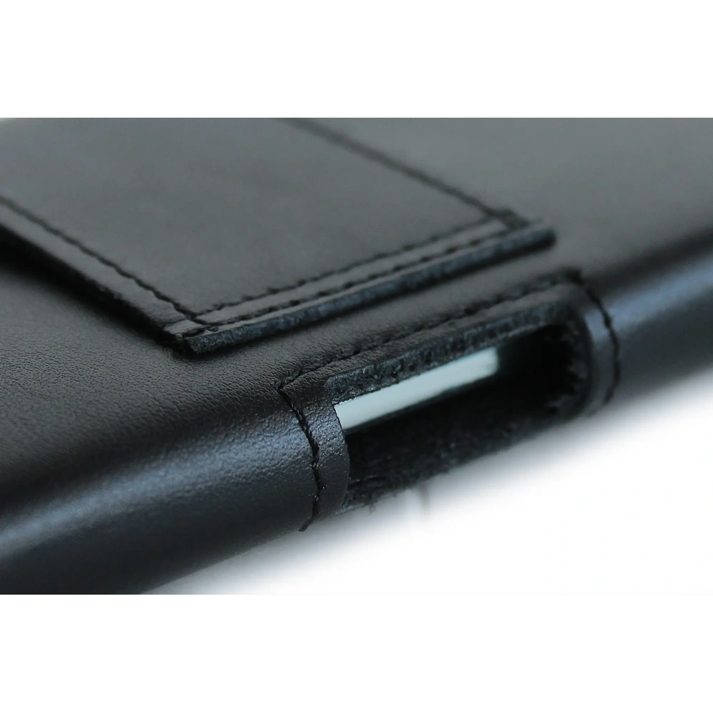 Wholesale LURESKO SUNNE XXL leather holster for belt 170x85x12 (flat magnet) (black smooth black thread) - LUR98 - {ean13} - Hurt
