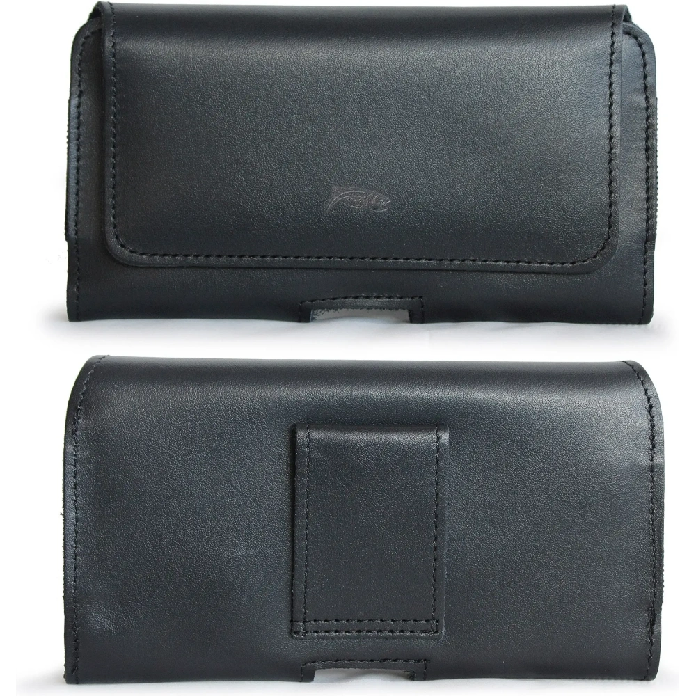 Wholesale LURESKO SUNNE XXL leather holster for belt 170x85x12 (flat magnet) (black smooth black thread) - LUR98 - {ean13} - Hurt
