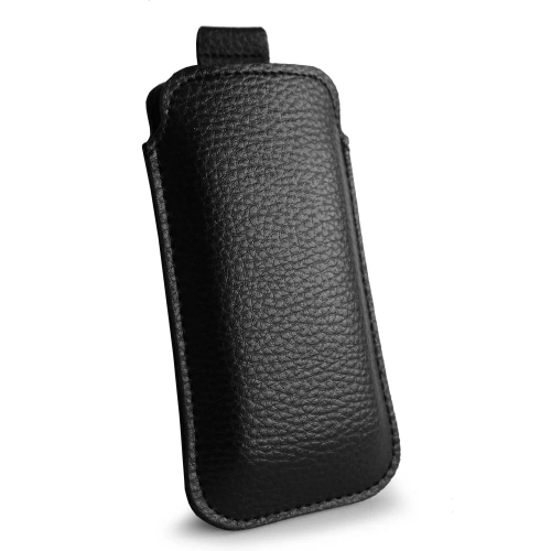 Skórzane etui wsuwane LURESKO SLEEVE XS na małe telefony / telefony klawiszowe 119mm x 53mm (czarny)
