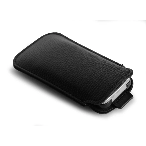 Skórzane etui wsuwane LURESKO SLEEVE XS na małe telefony / telefony klawiszowe 119mm x 53mm (czarny)