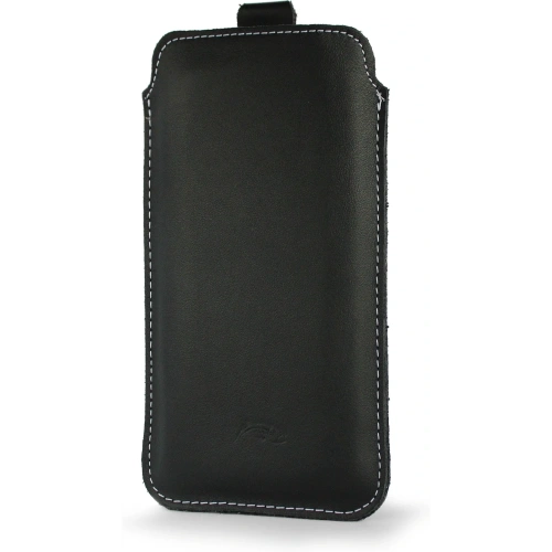 Skórzane etui wsuwane LURESKO NEW LILLA XXXL wsuwka na telefon 6.5' - 6.9' (czarny gładki biała nić)