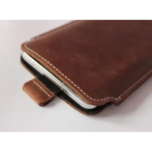 Wholesale LURESKO NEW LILLA XXXL leather slipcase slipcase for phone 6.5' - 6.9' (vintage brown with white thread) - LUR101 - {ean13} - Hurt