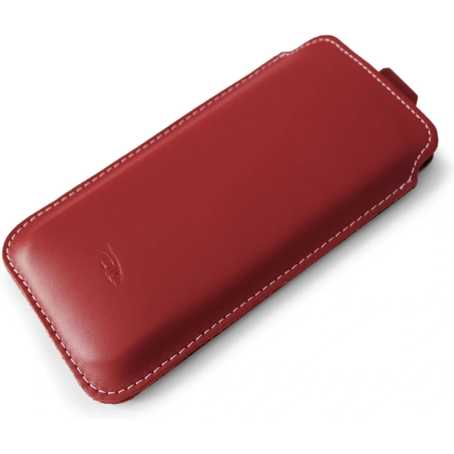 Skórzane etui wsuwane LURESKO NEW LILLA XXXL wsuwka na telefon 6.5' - 6.9' (czerwony gładki biała nić)