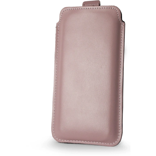 Skórzane etui wsuwane LURESKO NEW LILLA XXXL wsuwka na telefon 6.5' - 6.9' (różowy gładki biała nić)