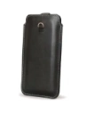Hurtownia GSM - Skórzane etui uniwersalne z oczkiem na smycz LURESKO NEW ASTER XXXL wsuwka na telefon 6.5' - 6.9' (czarny gładki biała nić) - LUR104 - {ean13} - Hurt