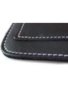 Wholesale LURESKO NEW ASTER XXXL universal leather case with a loop for a strap for phones 6.5' - 6.9' (black smooth with white thread) - LUR104 - {ean13} - Hurt