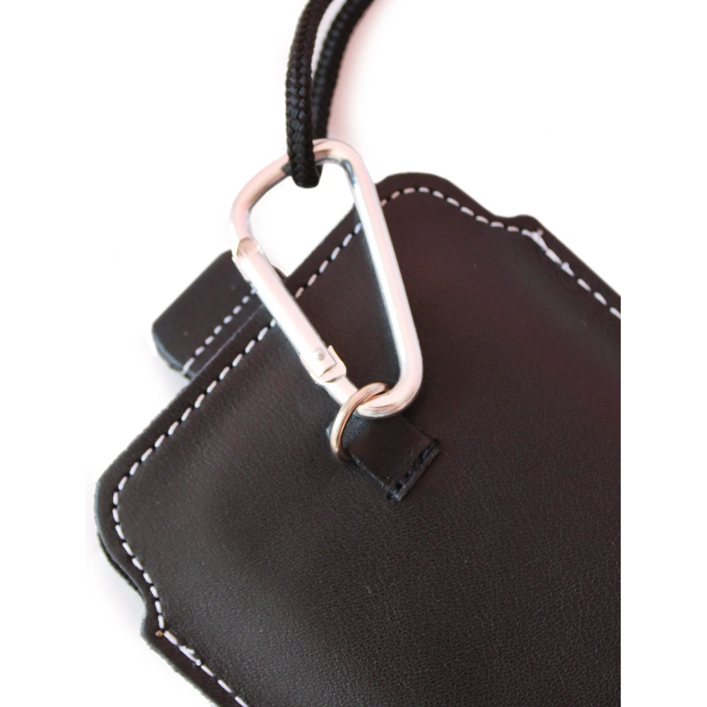 Wholesale LURESKO NEW ASTER XXXL universal leather case with a loop for a strap for phones 6.5' - 6.9' (black smooth with white thread) - LUR104 - {ean13} - Hurt