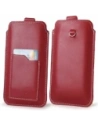LURESKO NEW ASTER XXXL universal leather case with a loop for a strap for phone sizes 6.5' - 6.9' (red with white thread)