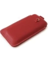 Hurtownia GSM - Skórzane etui uniwersalne z oczkiem na smycz LURESKO NEW ASTER XXXL wsuwka na telefon 6.5' - 6.9' (czerwony biała nić) - LUR106 - {ean13} - Hurt