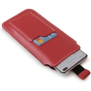 Wholesale LURESKO NEW ASTER XXXL universal leather case with a loop for a strap for phone sizes 6.5' - 6.9' (red with white thread) - LUR106 - {ean13} - Hurt