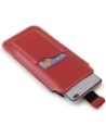 Hurtownia GSM - Skórzane etui uniwersalne z oczkiem na smycz LURESKO NEW ASTER XXXL wsuwka na telefon 6.5' - 6.9' (czerwony biała nić) - LUR106 - {ean13} - Hurt