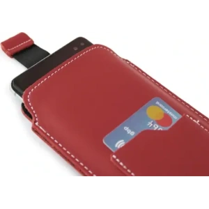 Wholesale LURESKO NEW ASTER XXXL universal leather case with a loop for a strap for phone sizes 6.5' - 6.9' (red with white thread) - LUR106 - {ean13} - Hurt