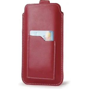 Wholesale LURESKO NEW ASTER XXXL universal leather case with a loop for a strap for phone sizes 6.5' - 6.9' (red with white thread) - LUR106 - {ean13} - Hurt