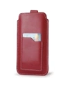 Hurtownia GSM - Skórzane etui uniwersalne z oczkiem na smycz LURESKO NEW ASTER XXXL wsuwka na telefon 6.5' - 6.9' (czerwony biała nić) - LUR106 - {ean13} - Hurt