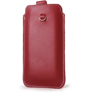 Wholesale LURESKO NEW ASTER XXXL universal leather case with a loop for a strap for phone sizes 6.5' - 6.9' (red with white thread) - LUR106 - {ean13} - Hurt